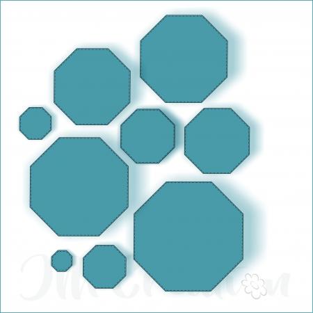 Achteck quadratisch - Stanzschablone